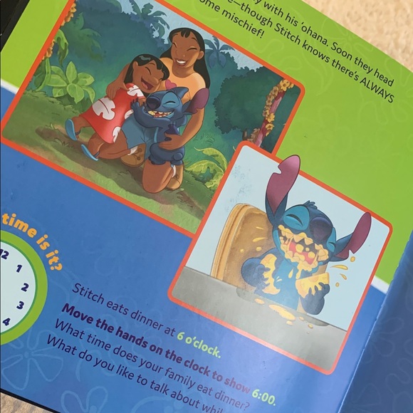 NEW Disney Stitch Books Tell Time & Sticker Book - Picture 13 of 13